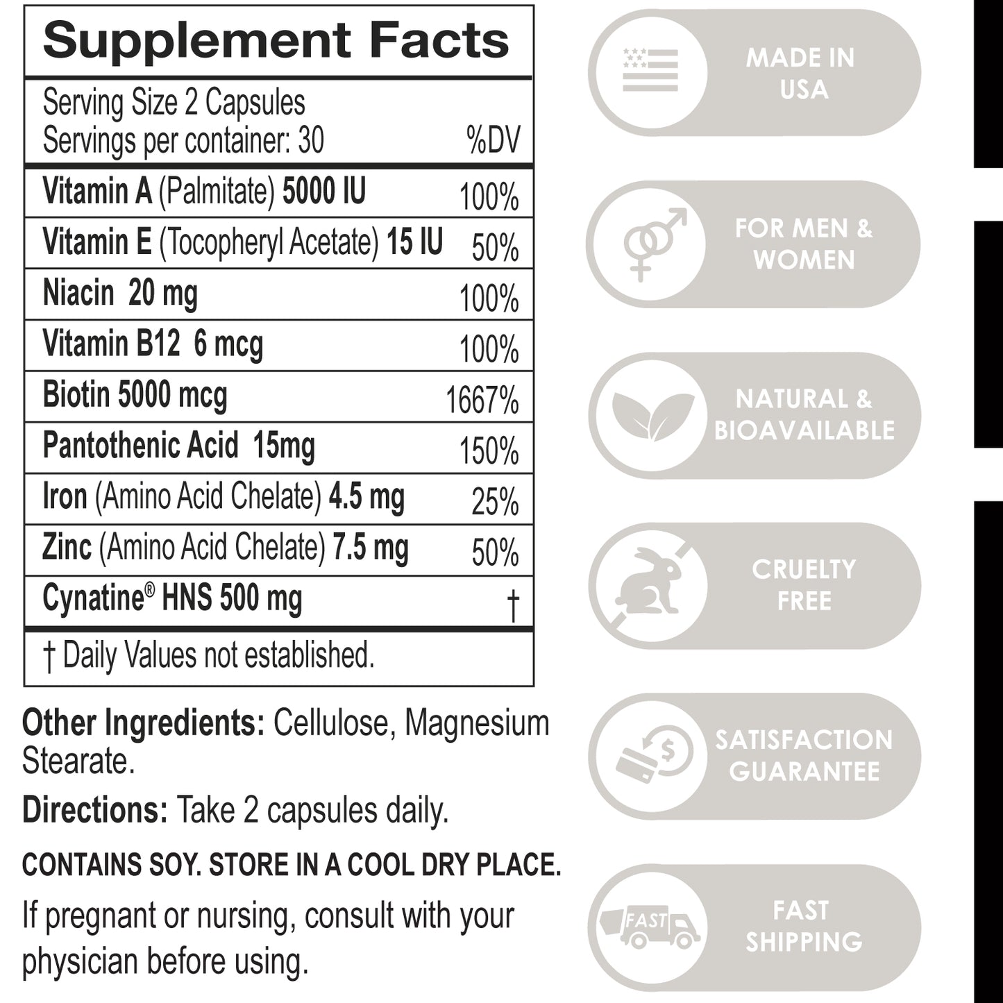 hair vitamins ingredients